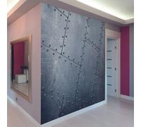 Origin Murals Tiled Metal Wall Mural - Steel - Steel - Medium - W300cm x H240cm