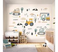 Origin Murals Tractors And Diggers Duck Egg Blue Matt Smooth Paste The Wall Mural 300Cm Wide X 240Cm High