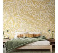 Origin Murals Trailing Ferns - Soft Gold Matt Smooth Paste The Wall Mural 300Cm Wide X 240Cm High