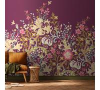 Origin Murals Trailing Lily - Aubergine Matt Smooth Paste The Wall Mural 300Cm Wide X 240Cm High