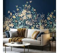 Origin Murals Trailing Lily - Navy Blue - Large - W350cm x H280cm