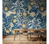Origin Murals Trailing Seaweed Garden - Ink and Petrol - Medium - W300cm x H240cm