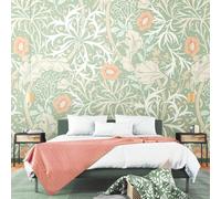 Origin Murals Trailing Seaweed Garden - Sage And Apricot Matt Smooth Paste The Wall Mural 300Cm Wide X 240Cm High