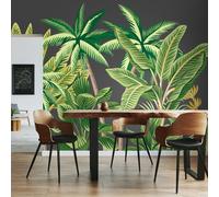 Origin Murals Tropical Palm Trees Wall Mural - Black - Medium - W300cm x H240cm