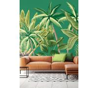 Origin Murals Tropical Palm Trees Wall Mural in Green | Size: W350 cm x H280 cm Origin Murals Green W350 cm x H280 cm