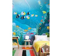 Origin Murals Under The Sea Adventure Wall Mural in Aqua | Size: W350 cm x H280 cm Origin Murals Aqua W350 cm x H280 cm