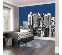 Origin Murals Urban City Skyscrapers Wall Mural - Blue - Large - W350cm x H280cm