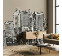 Origin Murals Urban City Skyscrapers Wall Mural - Natural - Large - W350cm x H280cm