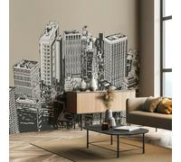 Origin Murals Urban City Skyscrapers Wall Mural - Natural - Medium - W300cm x H240cm