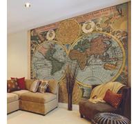Origin Murals Vintage World Map Matt Smooth Paste The Wall Mural 350Cm Wide X 280Cm High