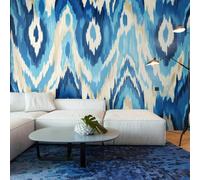 Origin Murals Watercolour Ikat Matt Smooth Paste The Wall Mural 350Cm Wide X 280Cm High