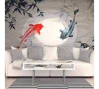Origin Murals Watercolour Koi Fish Matt Smooth Paste The Wall Mural 300Cm Wide X 240Cm High