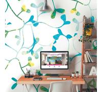 Origin Murals Watercolour Petals - Blue - Large - W350cm x H280cm