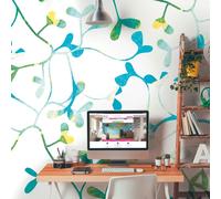 Origin Murals Watercolour Petals - Blue - Medium - W300cm x H240cm
