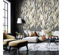Origin Murals Willow Leaf Charcoal Wall Mural