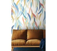 Origin Murals Willow Leaves Wall Mural in Blue | Size: W350 cm x H280 cm Origin Murals Blue W350 cm x H280 cm
