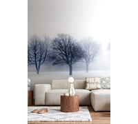 Origin Murals Winter Trees Wall Mural in White | Size: Medium Origin Murals White Medium
