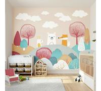 Origin Murals Woodland Animals Wall Mural - Orange - Medium - W300cm x H240cm