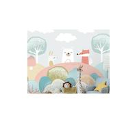 Origin Murals Woodland Friends Wall Mural in Grey | Size: W350 cm x H280 cm Origin Murals Grey W350 cm x H280 cm