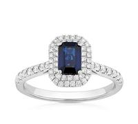 Origin Platinum Sapphire Double Halo 0.33ct Diamond Ring