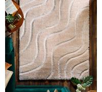Origins Soft Carved Wave Beige/Cream 160X230, Brown