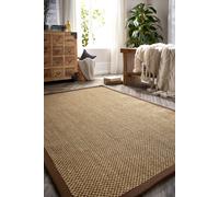 Origins Sisal Runner Warm Natural with Dark Brown Border 67x200, Cream