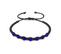 Origin Siam Handmade Gemstone Beaded Woven Bracelet | Bead Stone Healing, Chakra, Protection, Energy Wristband | Adjustable Size Unisex for Men and Women (Blue Sodalite)
