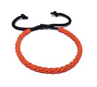 Origin Siam Handmade Thai Buddhist Wristband | Unisex Tight Weave Slim Bracelet | Karma Luck Love Friendship | Yoga Meditation Gift (Orange (Sliding Knot))