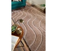 Origins Soft Carved Wave Beige/Cream 120X170, Brown