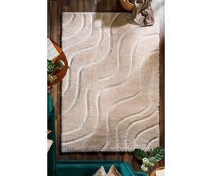 Origin Soft Carved Wave Cream in Natural | Size: 80 cm x 150 cm Origin Natural 80 cm x 150 cm