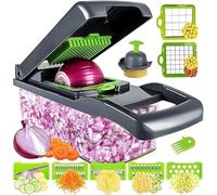 Original 14 in 1 Vegetable Chopper Vegetable Cutter Mandoline Vegetable Slicer - Veggie Onion Potato Salad Food Chopper Manual-Veg Chopper and Dicer/Julienne- Kitchen Tools & Gadgets | Grey