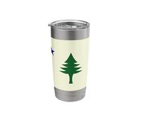 Original 1901 Old Maine State Flag Pine Tree Star Stainless Steel Insulated Tumbler