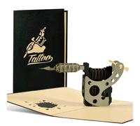 Original 3D Pop-Up Card for Tattoo Fans - Birthday Card with Detailed Tattoo Gun, H17AMZ