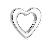 Original 925 Sterling Silver Charms Bead Fits Pandora Bracelet Necklace for Women (Love Heart Charms)