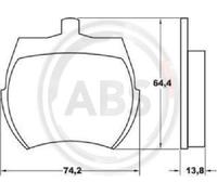 Original A.B.S. Brake Pad Set Disc Brake 36011 for Austin Austin-Healey