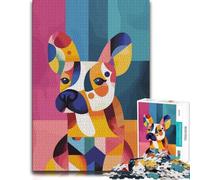 Original Abstract French Bulldog Dog Portrait Jigsaw Puzzle, 1000 Piece | Choose a January indoor activity on January weekends for calm focus.