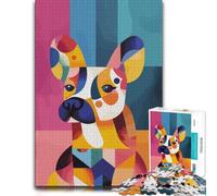 Original Abstract French Bulldog Dog Portrait Jigsaw Puzzle, 1000 Piece | Enjoy a rainy-day activity for adults on rainy days for rewarding progress.