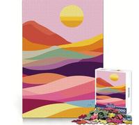 Original Abstract Mountain Landscape 1000-piece Puzzle for Teenagers Logic Boost Toy Tension Relief Quality Edge Santa Wish Item (38x26cm)