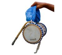 Original African Talking Drum for Adults with Towel Handle & TWO (2) Wooden Beaters - Yoruba Ilu Gan Gan from Nigeria