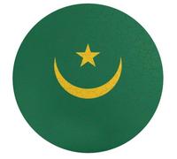 Original And Simple Mauritania Flag Round Wooden Puzzle Letter on Back