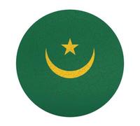 Original And Simple Mauritania Flag Round Wooden Puzzle Letter on Back