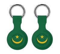 Original And Simple Mauritania Flag Silicone Protective Case Compatible with Airtag Funny GPS Tracker Accessories for Luggage Pet Collar