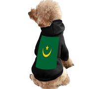 Original And Simple Mauritania Flag Warm Dog Hooded Sweatshirt with Hat Soft Pet Pullover Clothes for Small Medium Large Pets