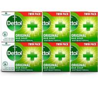 Original Anti-Bacterial Soap Bars 3x Family Twin Packs (6 x 100g) - Bundle Pack of Official Dettol Soap (Total 6 Bars) | Hand & Body Cleanser and Protector
