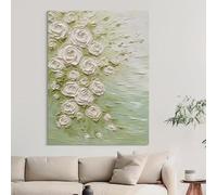 Original Art Images Rose Flower 100% Hand Painted Oil Painting On Canvas Frameless Texture Artwork Modern Aesthetic Art Wall Decor For Living Room 90X150Cm(35.4X59Inch)