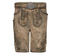 Original Bavarian Premium Lederhosen Ludwig- with Traditional Belt - Schöneberger Trachten Masterpiece Series Goat Leather (UK 36" (EU:54), Brown)