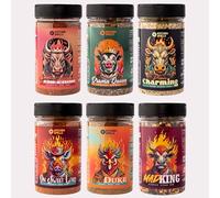 Original BBQ Rub Seasoning Gift Set - 6 Unique Seasoning Blends - BBQ Rubs and Spices for Brisket, Pork, Steak, and More - Perfect Man’s Gift - Smoky, Sweet, Aromatic Flavors - Large Jars