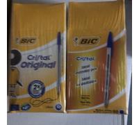 Original Bic Crystal BallPoint Pens Medium 1.0mm Blue Biros 2 X Box Of 50 Pens