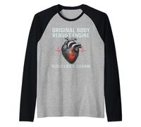 Original Body Rebuilt Engine Runs Like a Charm Heart Surgery Raglan Baseball Tee