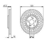 Original BOSCH Brake Disc 0 986 479 741 For Honda